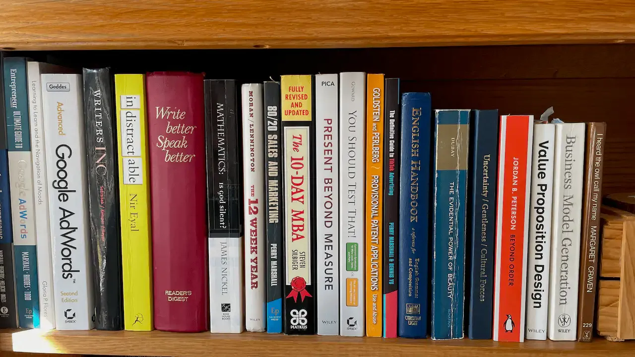Nir Eyal's "Indistractible" book on a bookshelf